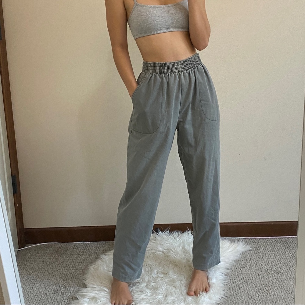 Vintage Green Pull On Crop Pant